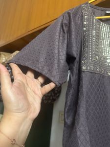 🆕 Embellished mauve Kurta