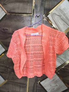 Crocheted Coral Shrug