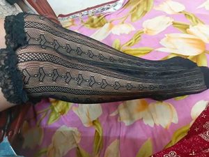 Sheer Black Lace Trimmed socks