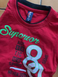 Boys Red Full Sleeves Tshirt