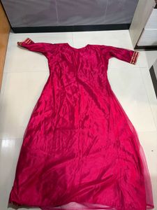 Beautiful Embroidered Pink Ethnic Gown