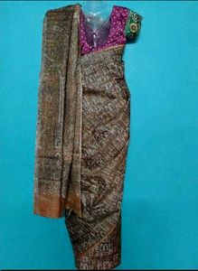 Brown kalamkari saree