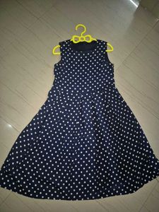 Navy Blue Polka Dot Dress.