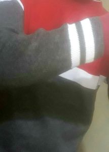 Unused Red And Gray Color Sweater.