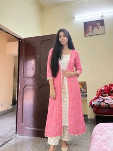 Elegant Pink & White Kurta