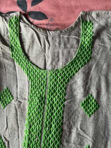 Gray colour Straight kurta