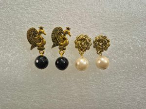 Customized Peacock & Flower Drop Earrings-Unused