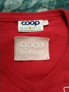 Red Coop Marked Sweater
