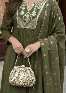 Elegant Olive Green Kurta Set