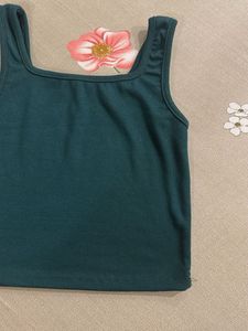 Solid Square Neck Tank Top Bust-34/36
