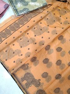 Elephant Saree Orange