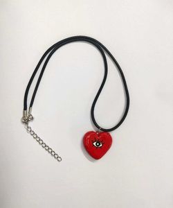 👁️❤️ Y2k Gothic Grunge Heart Eye Amulet Necklace