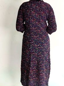 Blue Multicolor Floral Long Top XXL Size