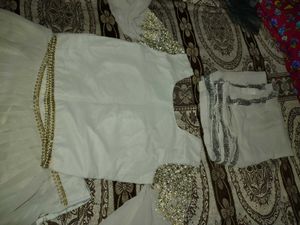 Grey Lengha with crop top(  3 piece set. )
