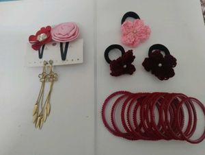 Cute Hair Accessories & Bangles Set