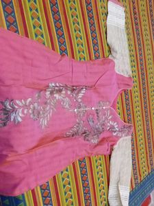 Pink Embroidered Kurta