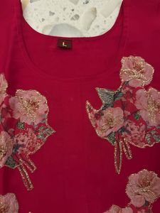 Vibrant Pink Floral Kurta Set
