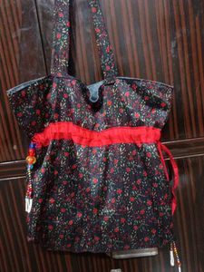 Floral Drawstring Bag