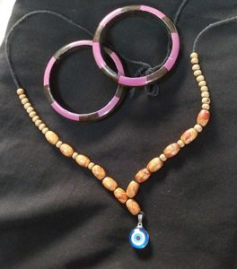 Boho Beaded Necklace & Bracelets Set
