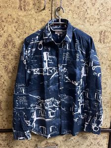 Lee Cooper Men's Blue Printed Shirt