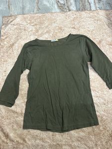 Olive Green Long Sleeve Top