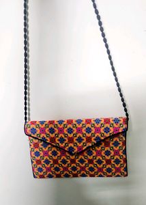 Vibrant Embroidered Clutch Bag