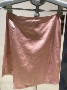 Pink Satin Mini Skirt