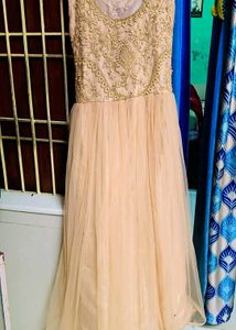 Elegant Peach Embroidered Anarkali