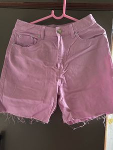 Pastel Pink  Denim Shorts