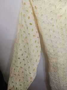 Pure cotton cutwork Eyelet Midi Dress