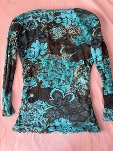 Bohemian y2k Floral Print V-Neck Top