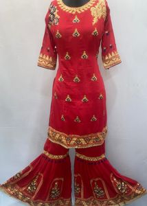 Georgette Sharara Red Colour
