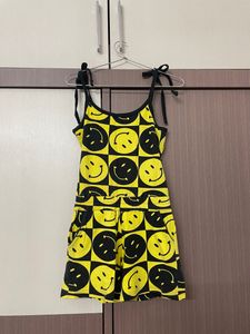 yellow Black smile jumpsuit