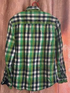 Men's Green Plaid Long Sleeve Shirt
