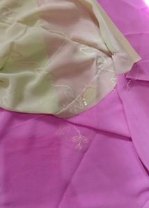Pink rajputi dress material with blouse piece