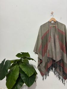 Striped Poncho Shawl