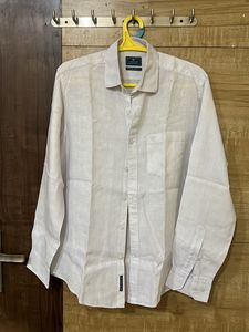 Linen Club White Full Sleeves Shirt