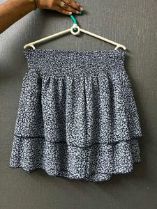Blue Floral Crop Top &amp; Skirt Set