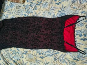 Elegant Black &amp; Red Lace Dress