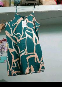 Shein Green Abstract Print Camisole Dress
