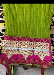 Sale!!Green Pink Anarkali Kurta Set