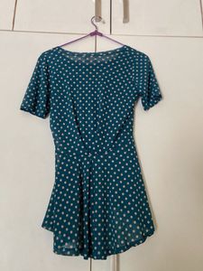 Teal Polka Dot Top