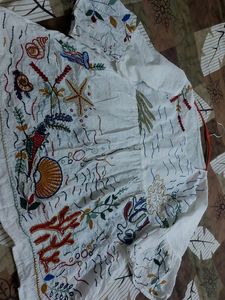 Embroidery  Thread Work  Cotton Empire Top