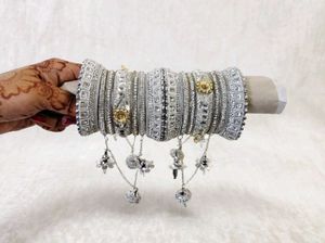 Exquisite Silver Bangles with Charms