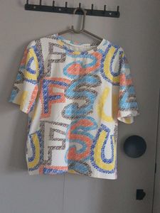 Retro Graphic Print T-Shirt Summer tee