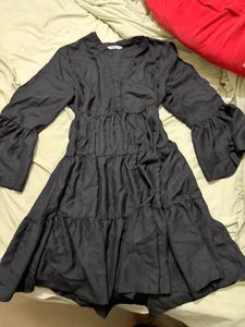 Chic Black Tiered Mini Dress