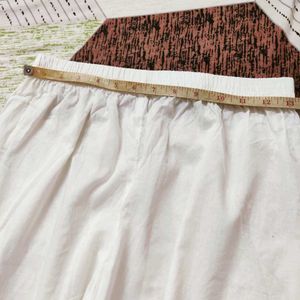 White Palazzo Pants with Lace Trim