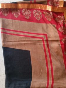 Elegant Red and Gold Saree