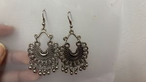 Boho Silver Jhumka Earrings