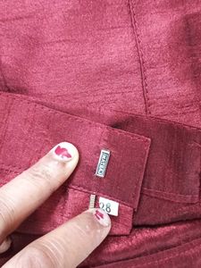 Elegant Maroon Silk Kurta